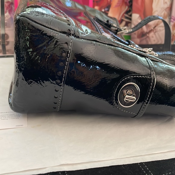 Coach Black Patent Double handle Satchel bag Style 1432 - Picture 9 of 10